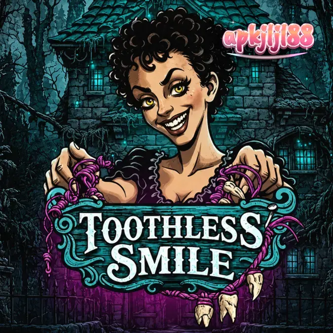 Tampilan visual slot Toothless Smile dengan tema horor dental
